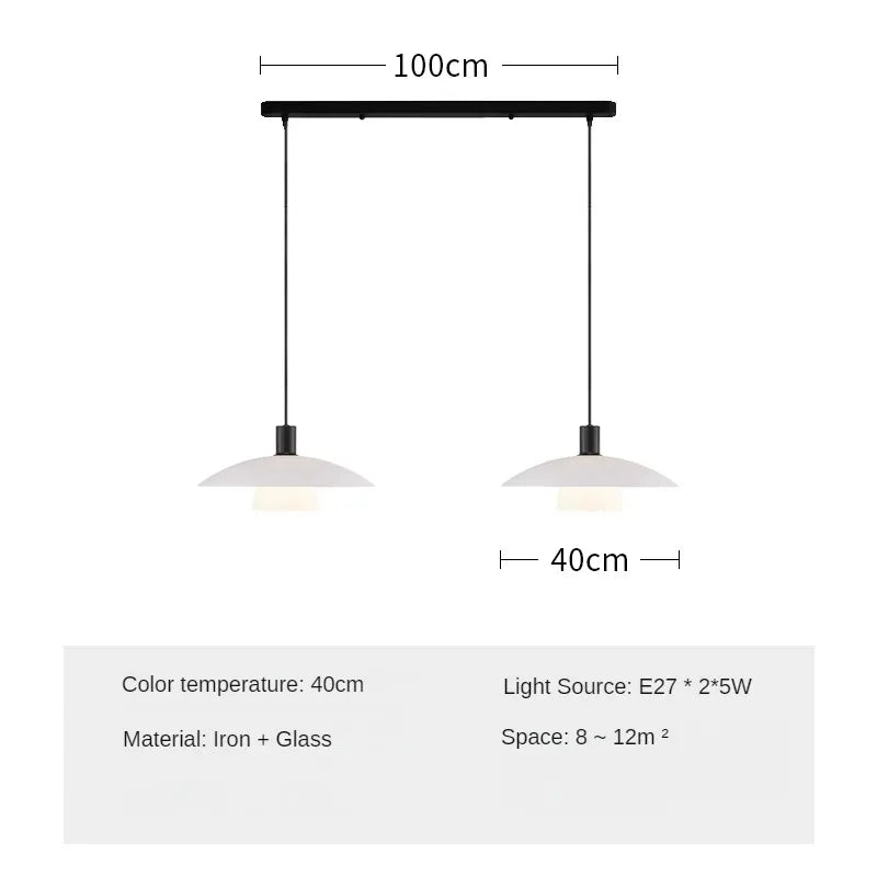 Minimalist Japanese glass chandelier for interior decoration - vue 11 sur 12