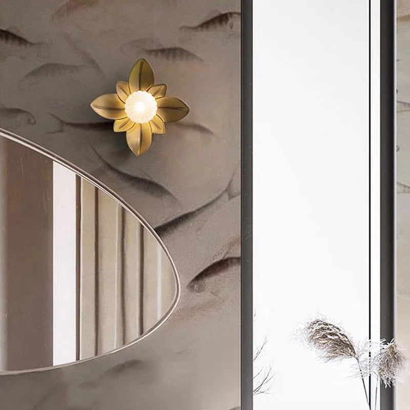 applique murale rétro lotus design postmoderne luxe créatif décoratif - vue 5 sur 9