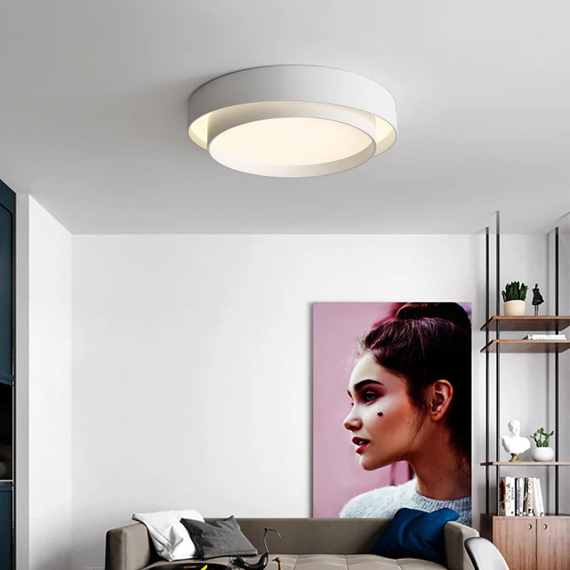 Minimalist circular LED ceiling light for indoor decor - vue 3 sur 7