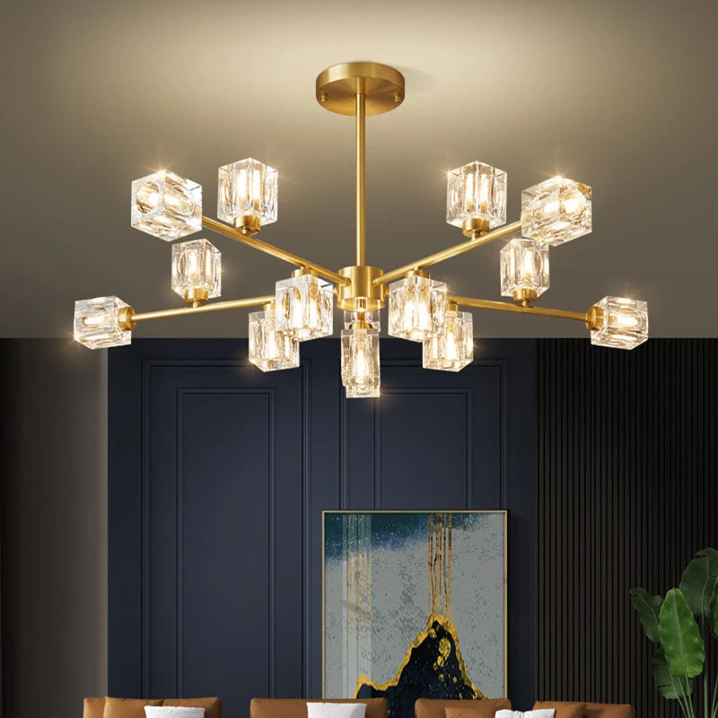 Modern Ceiling Crystal Chandelier Table, Restaurant, Kitchen Bar LED Chandelier Minimalist Home Decoration Light Luxury Crystal - vue 2 sur 20
