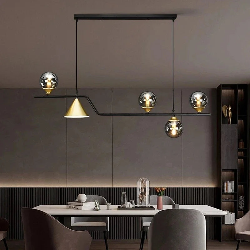 Kithchen Island Chandelier Nordic Pendant Lamp Glass Suspension Luminaire Ceiling Hanging Lamps - vue 4 sur 12