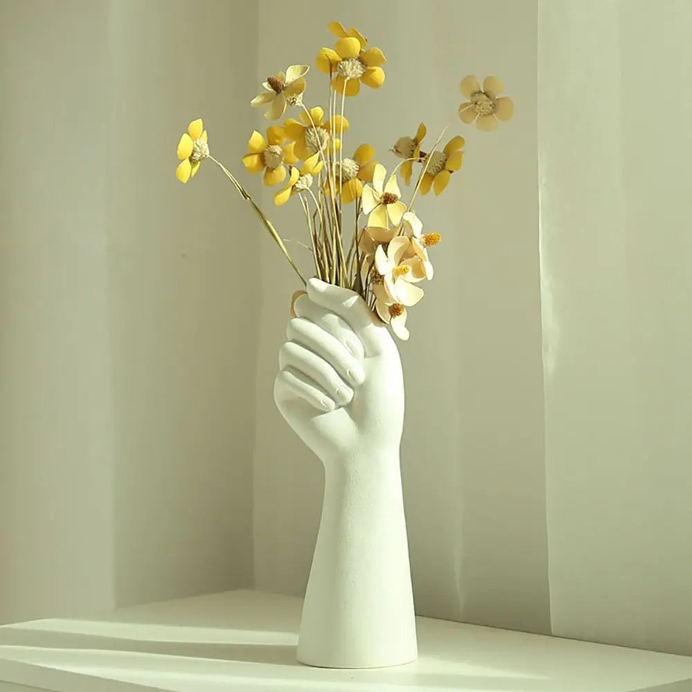 vase à fleurs décoratif en résine et céramique pour décoration intérieure - vue 2 sur 7