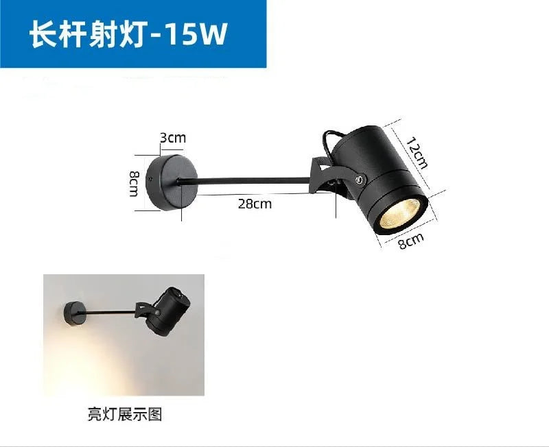 Waterproof adjustable LED outdoor wall light for signs - vue 10 sur 14
