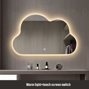 Luxury horizontal cloud mirror with LED lighting for makeup