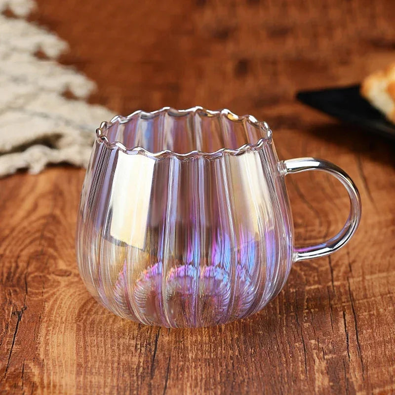 Tasses cafe verre borosilicate striees 400 ml petitjeuner - vue 7 sur 7