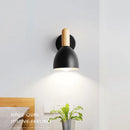 applique murale LED en bois avec abat-jour à Macaron