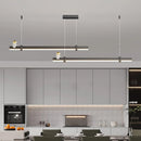 Minimalist Nordic brushed steel LED chandelier