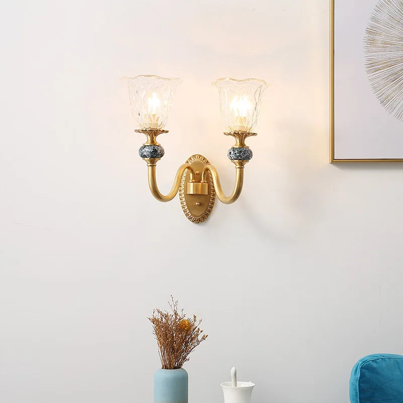 applique murale rétro en cuivre doré pour décoration intérieure - vue 3 sur 8