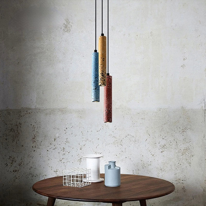 lustre en béton tube ciment design moderne pour intérieur décoratif - vue 4 sur 14