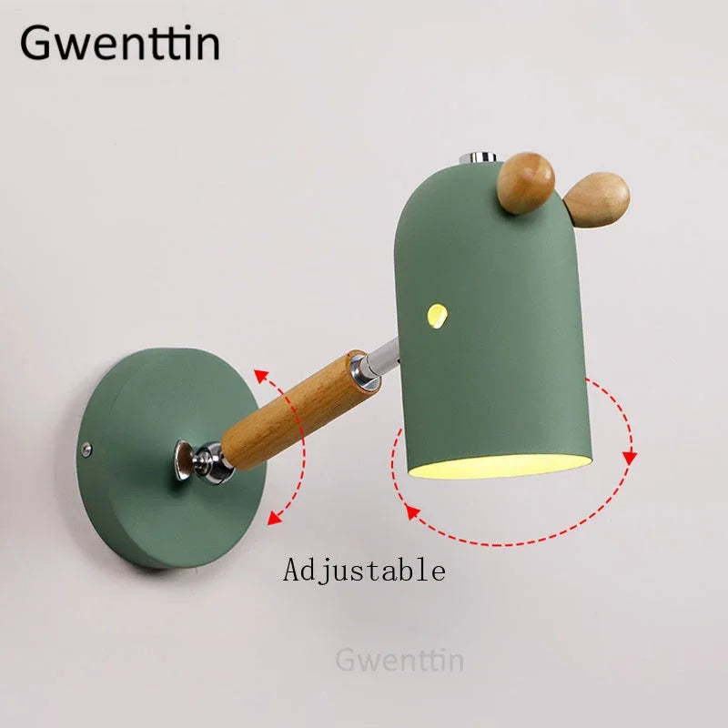 applique murale nordique en bois et fer pour enfants - vue 7 sur 9