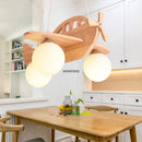 lustre avion en bois led pour chambre d'enfant moderne