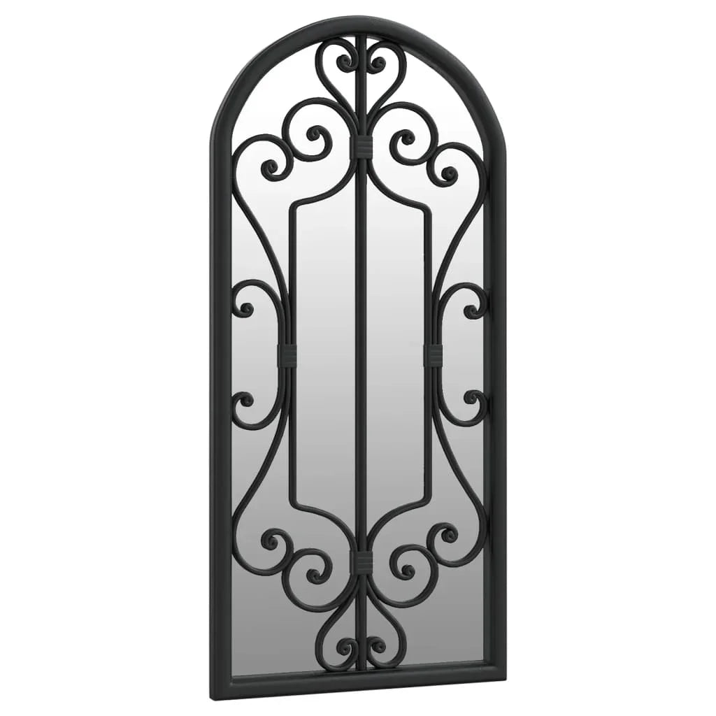 Black Garden Mirror 100x45 cm Outdoor Use, Home Decoration Wall Wall Decoration Living Room Decoration - vue 3 sur 7