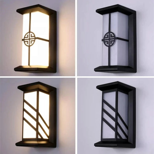 LED applique extérieure en plastique/aluminium porte d'entrée étanche IP65 applique jardin Patio terrasse maison luminaire mural - vue 4 sur 15