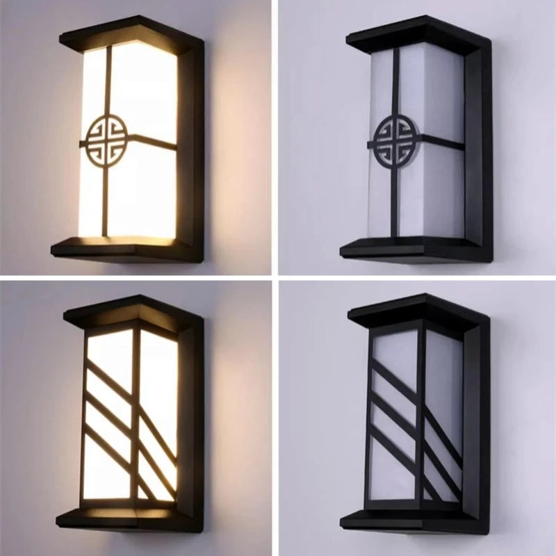 LED applique extérieure en plastique/aluminium porte d'entrée étanche IP65 applique jardin Patio terrasse maison luminaire mural - vue 4 sur 15