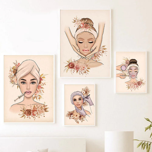 salon de beauté femme art mural nordique décor médical