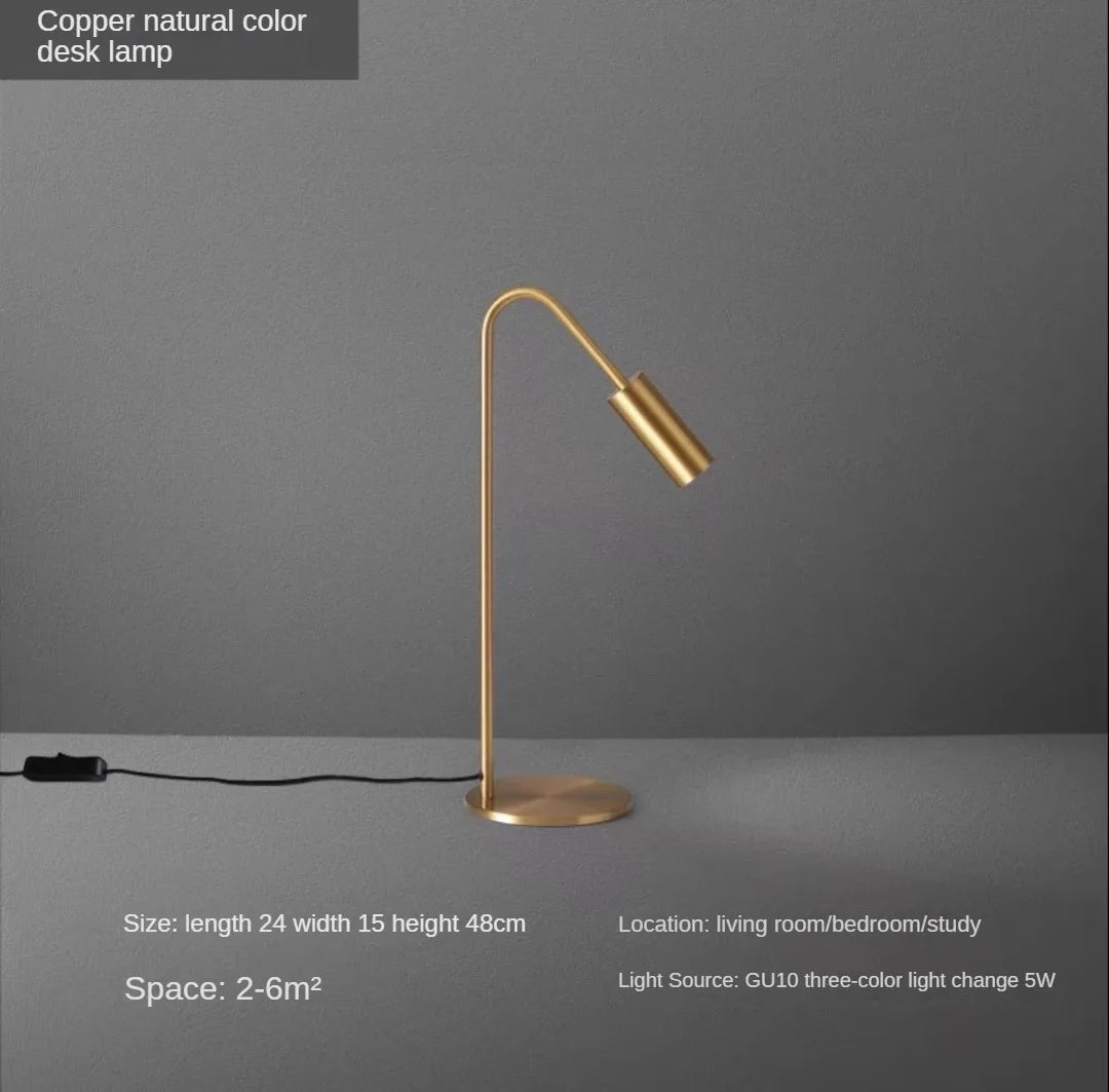 Minimalist copper desk lamp for reading and decoration - vue 11 sur 12