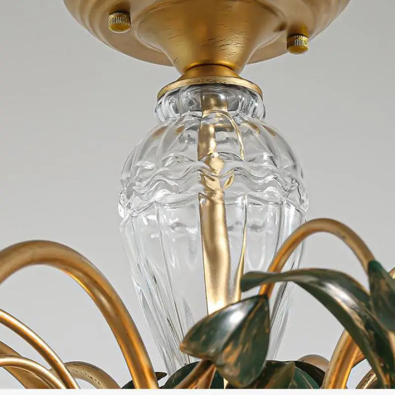 lustre méditerranéen en verre avec motifs floraux tendance - vue 6 sur 8