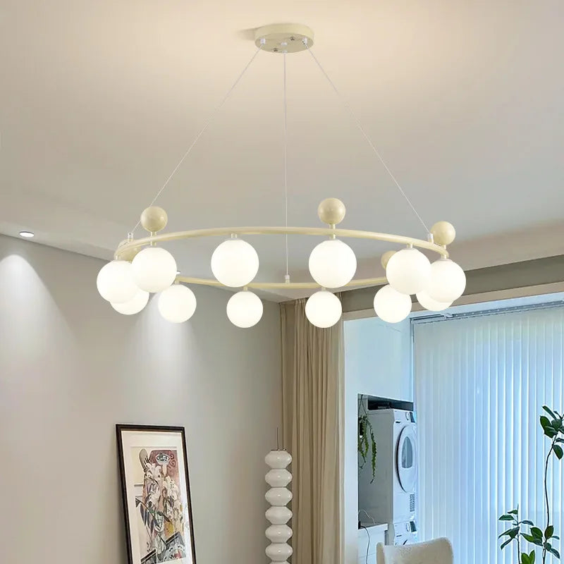 lustre moderne en métal et verre pour décoration intérieure