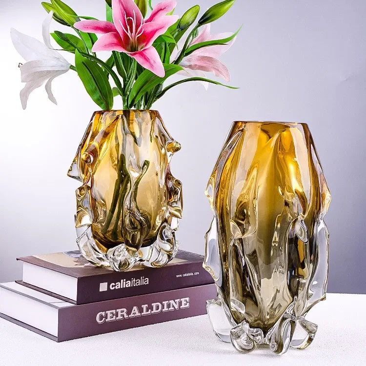 vase en verre dégradé pour décoration moderne et arrangement floral - vue 4 sur 7