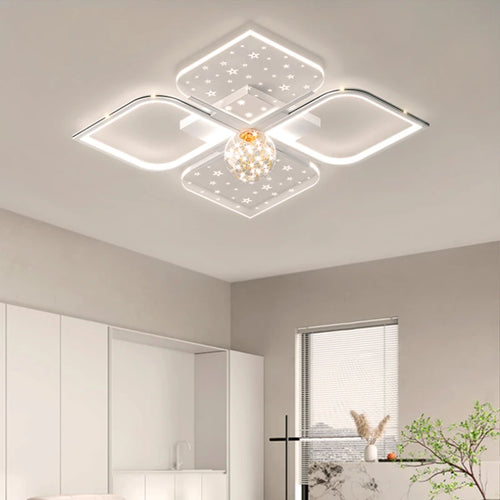 lustre led moderne quatre feuilles herbe ciel étoilé intérieur