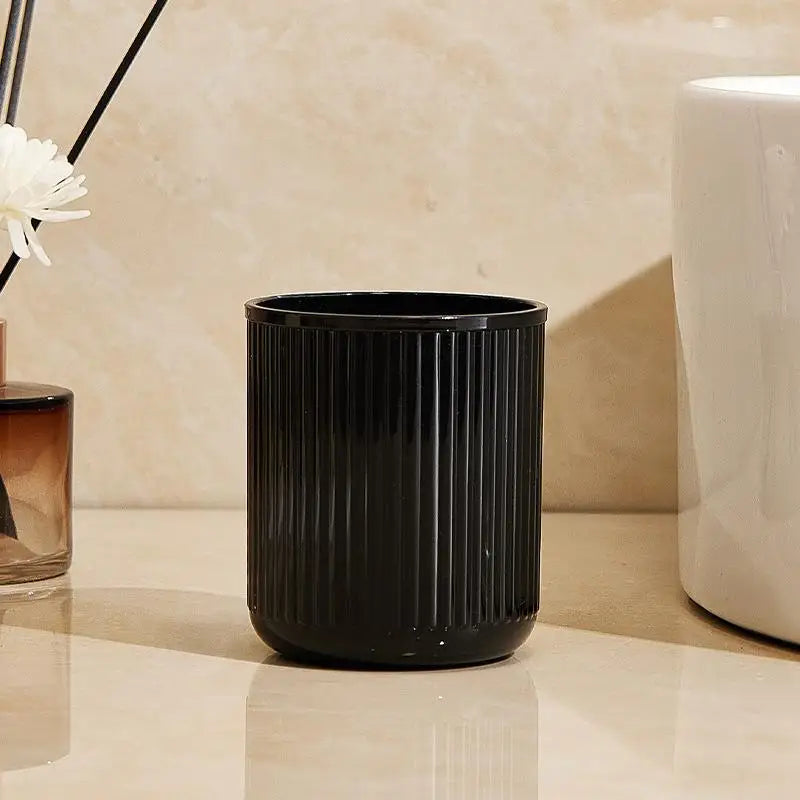 Washing Cup Toothbrush Holder Portable Couple Washing Mouth Cups, Plastic Toothbrush Cup with Tray Base, Bathroom Accessories - vue 7 sur 9