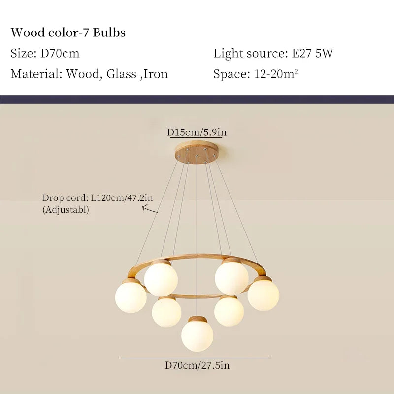 lustre en bois design pour décoration contemporaine maison - vue 13 sur 14
