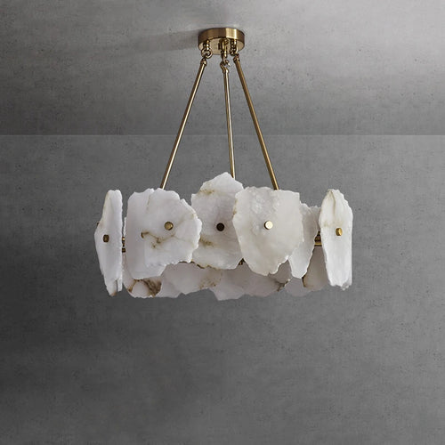 lustre créatif en tranche de marbre avec suspension led
