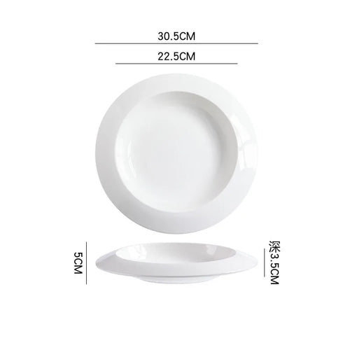 Assiette creuse céramique design minimaliste pour soupe dessert