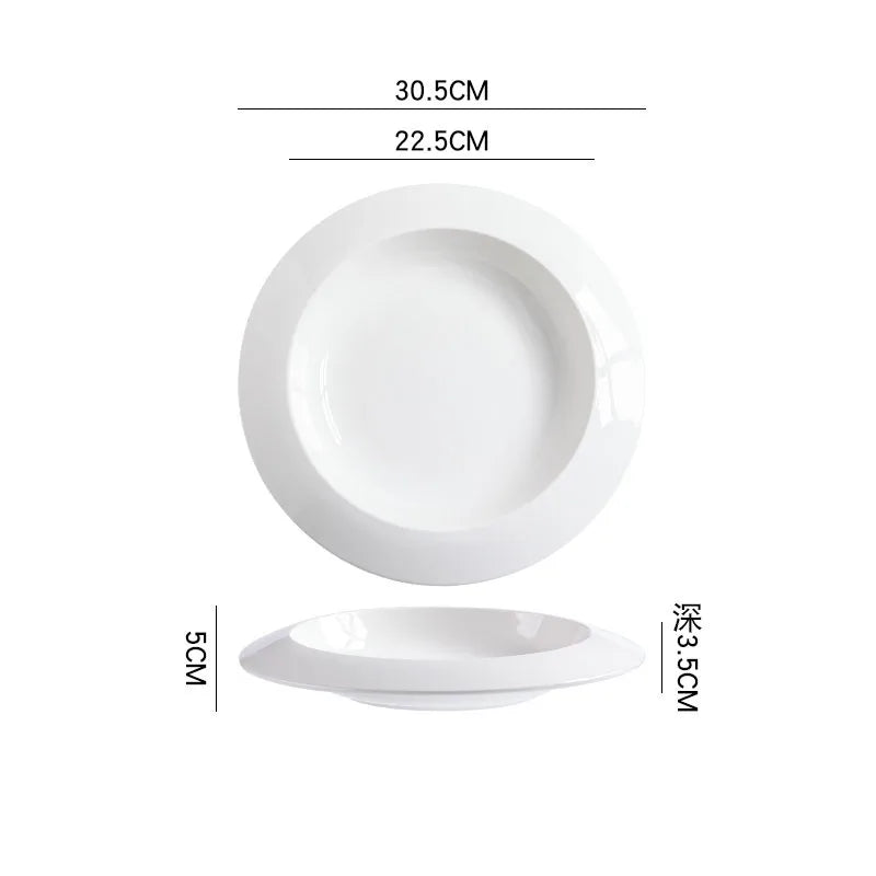 Assiette creuse céramique design minimaliste pour soupe dessert