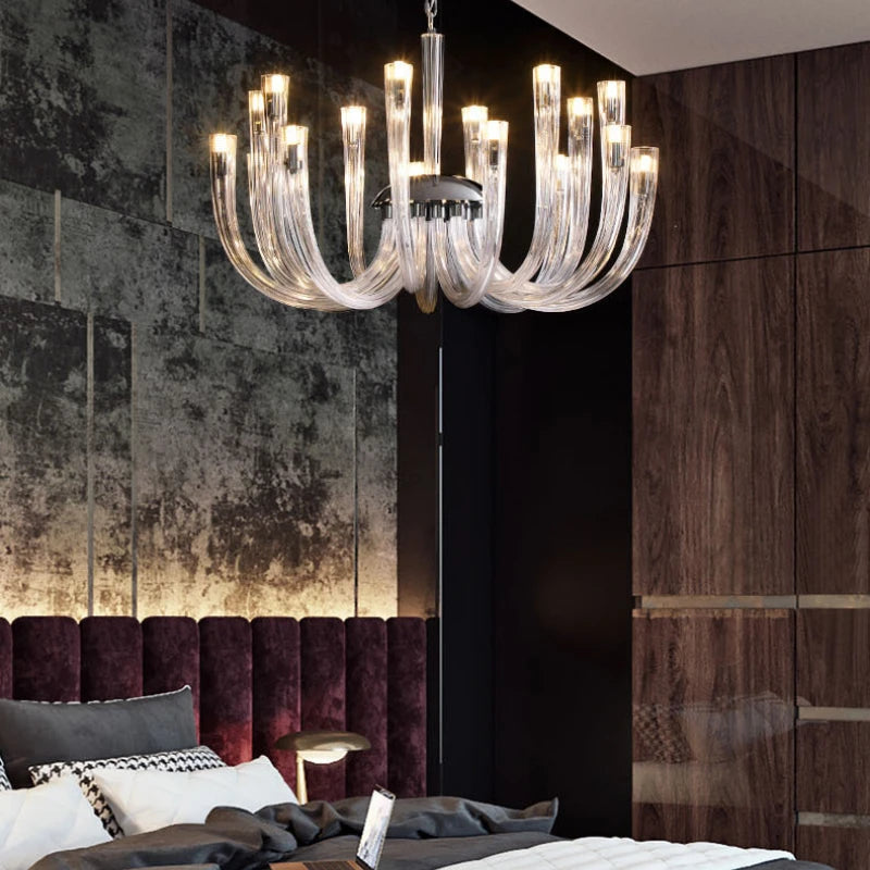 lustre de style européen moderne en verre de luxe - vue 5 sur 10