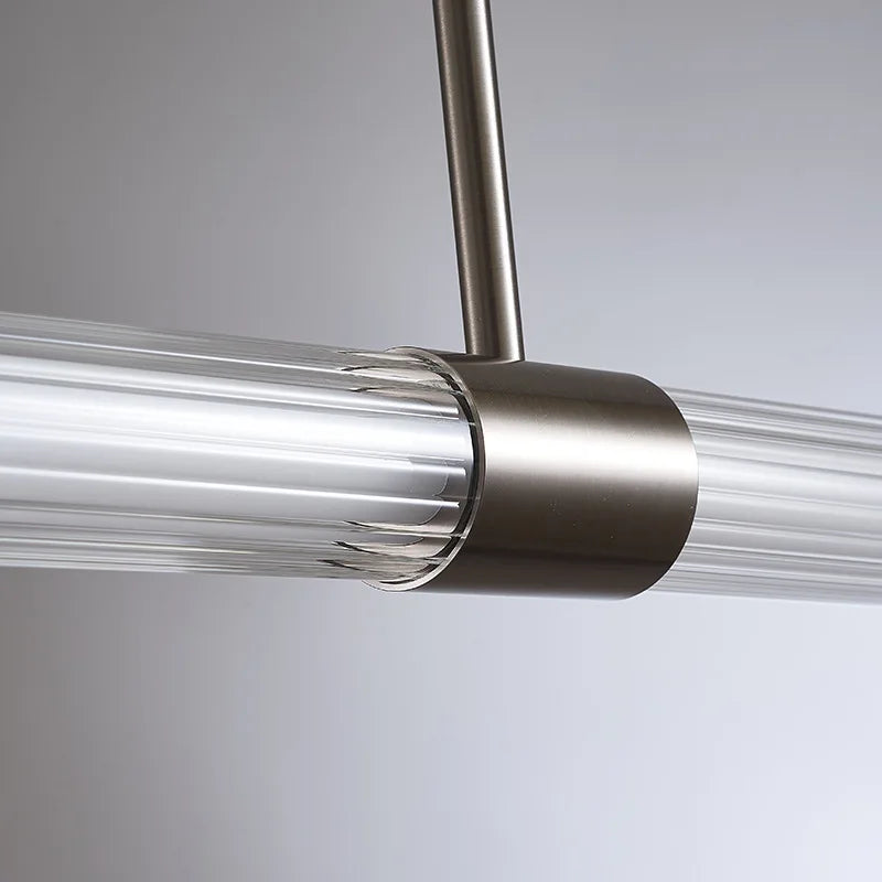 lustre de luxe en verre de cuivre pour barre d'île moderne - vue 7 sur 9