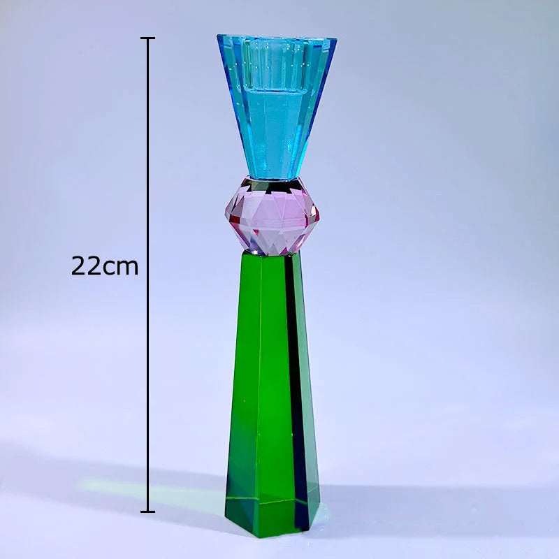 Coloured crystal candle holders for modern and romantic decor - vue 10 sur 11