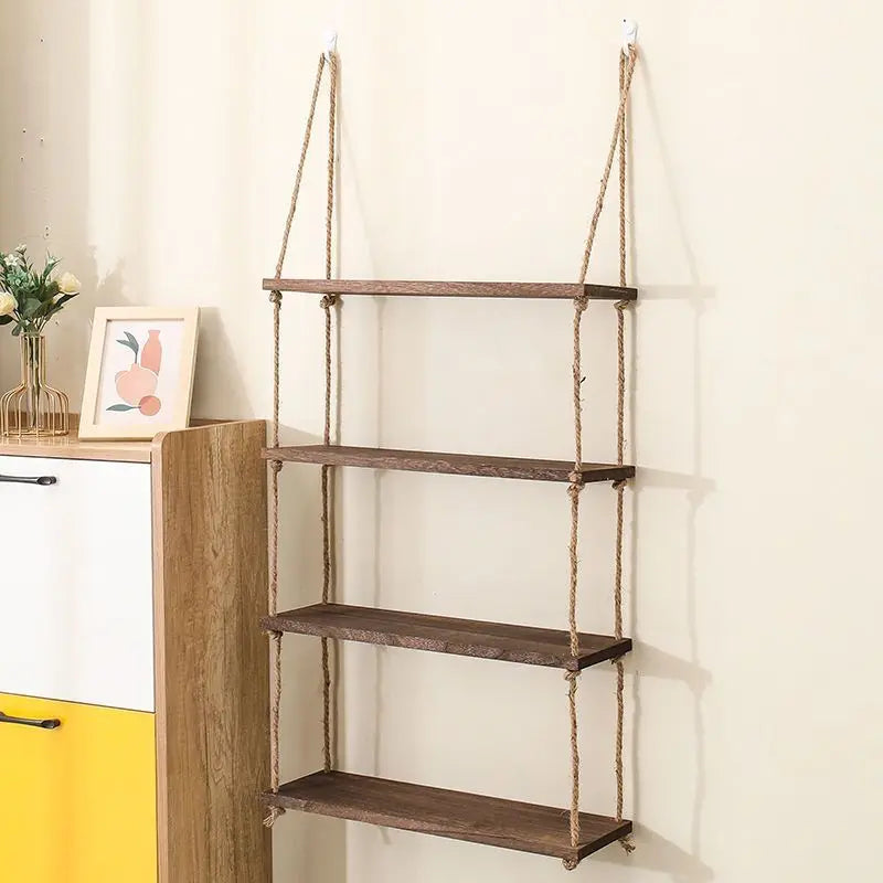hanging wooden wall shelves for nordic decor