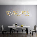 Minimalist modern stainless steel chandelier with decorative waves