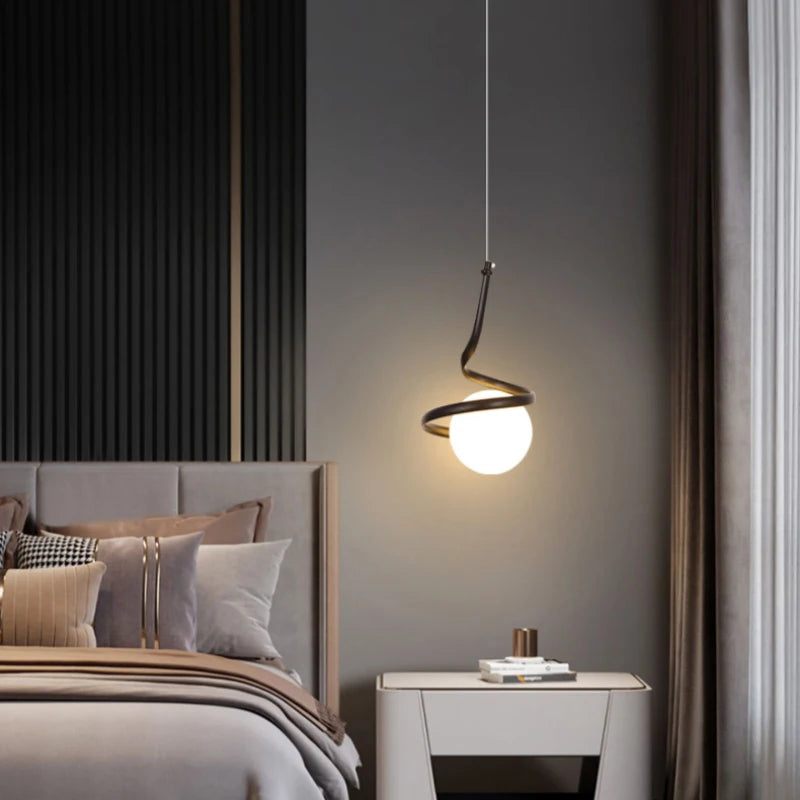 suspension en verre sphérique pour un éclairage moderne minimaliste - vue 6 sur 10