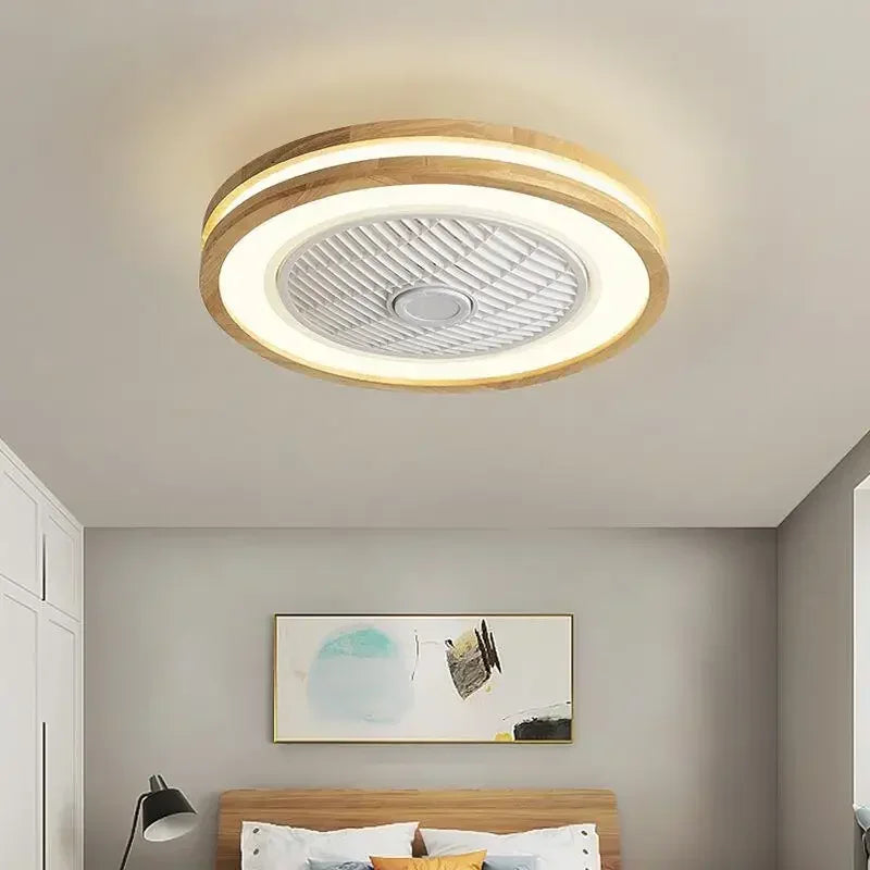 ventilateur de plafond moderne avec lumière télécommandé design élégant - vue 3 sur 10