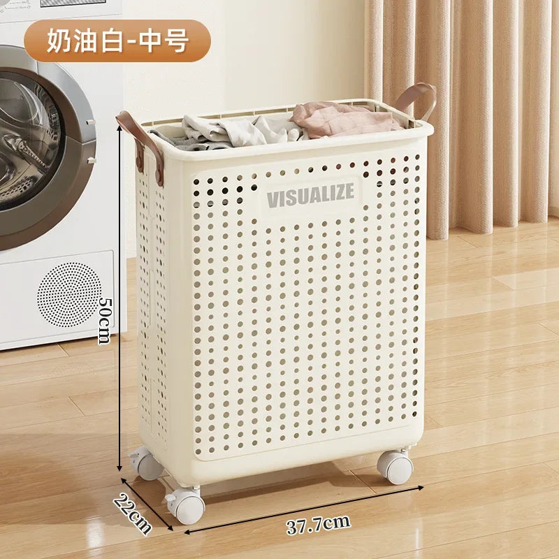 Foldable Laundry Basket, Large Capacity Mobile Laundry Basket,versatile and Durable,bedroom,bathroom,laundry Room, Snack Storage - vue 8 sur 12