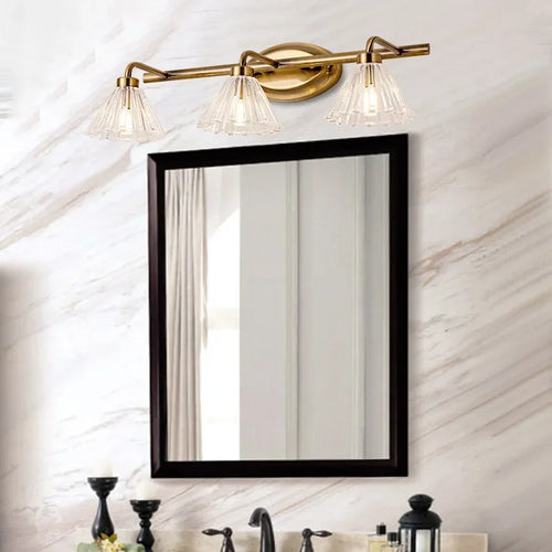 applique murale vintage led 2 ou 4 têtes abat-jour bronze clair - vue 4 sur 8