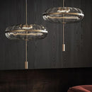 suspension luxe design post-moderne en verre ondulé pour intérieur loft