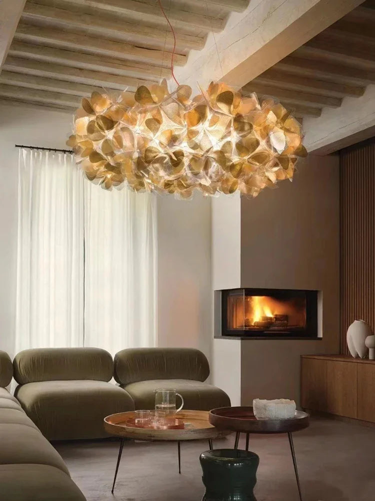 Italy Petal Lustre Led Chandelier Ceiling Pendant Lamps Suspension Hanging Light Fixture Indoor - vue 3 sur 12