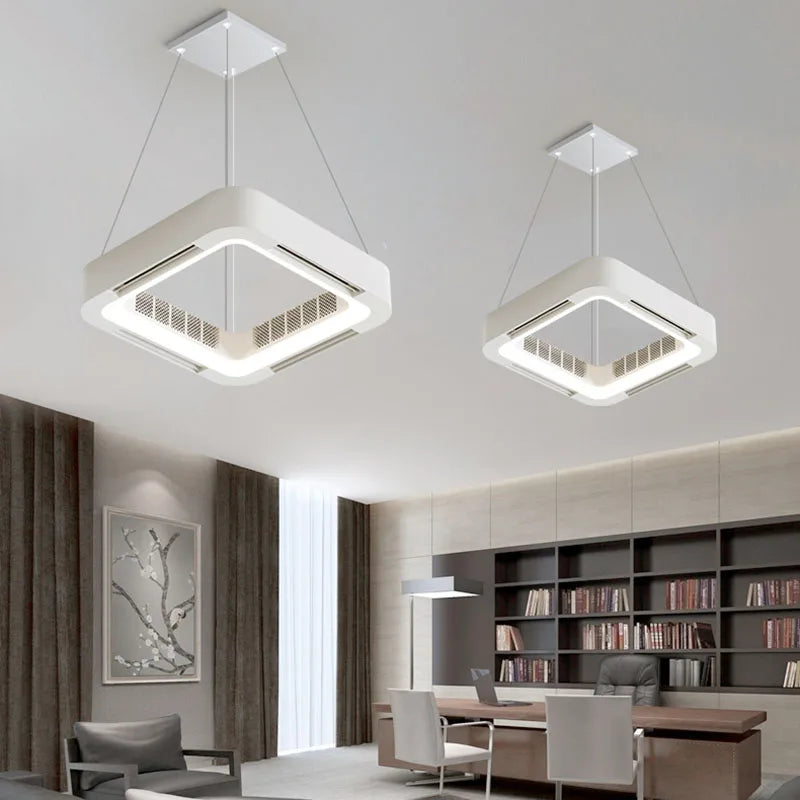 plafonnier led moderne avec ventilateur et télécommande - vue 4 sur 8