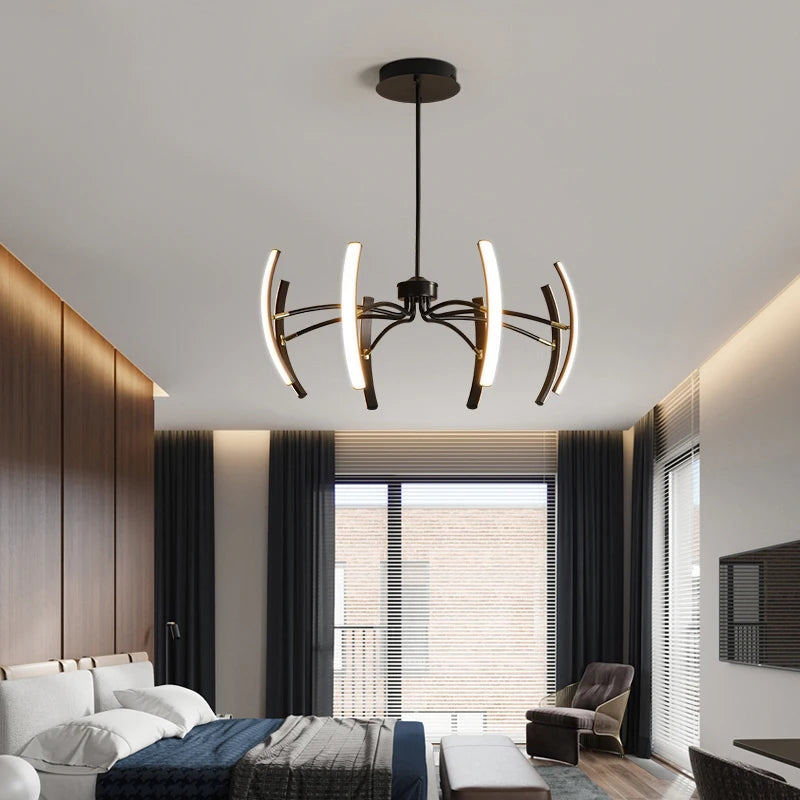 lustre led moderne éclairage intérieur lampes luminaires - vue 5 sur 18