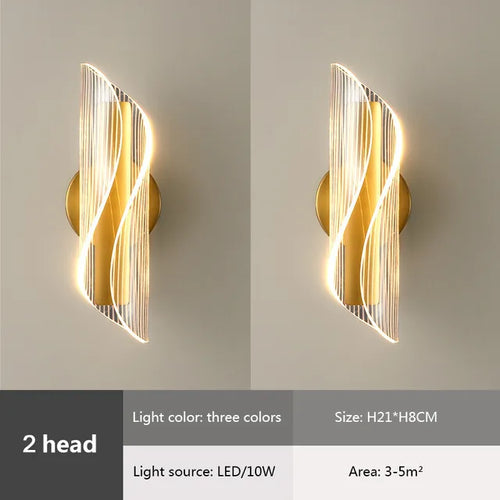 luxe acrylique applique murale led appliques murales - vue 9 sur 9
