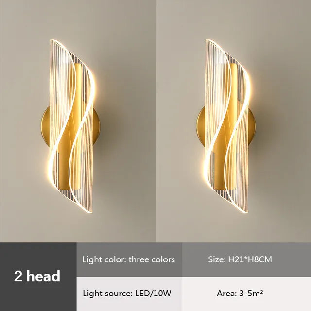 luxe acrylique applique murale led appliques murales - vue 8 sur 9
