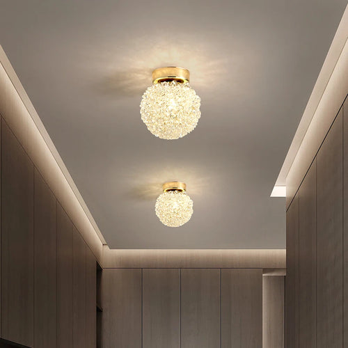 plafonnier moderne en cristal et métal pour