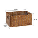 Strong Rectangle Woven Storage Basket with Handles, Waterproof Plastic Baskets for Home Toy Storage, Nest