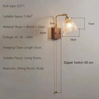 Japanese vintage wooden wall light minimalist LED lamp