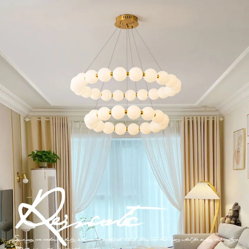 Anneau rond nordique LED lustre de plafond acrylique or pour salle à manger salon Table centrale chambre suspension éclairage décor luminaire