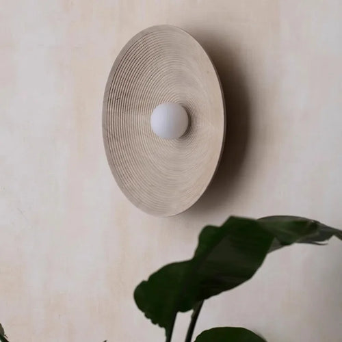 Applique murale LED rétro ronde en résine de verre - vue 4 sur 8