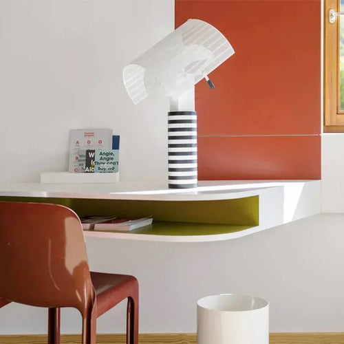 Denmark Table Lamp Modern Stripe Grid Desk Light for Bedroom Living Room - vue 4 sur 7